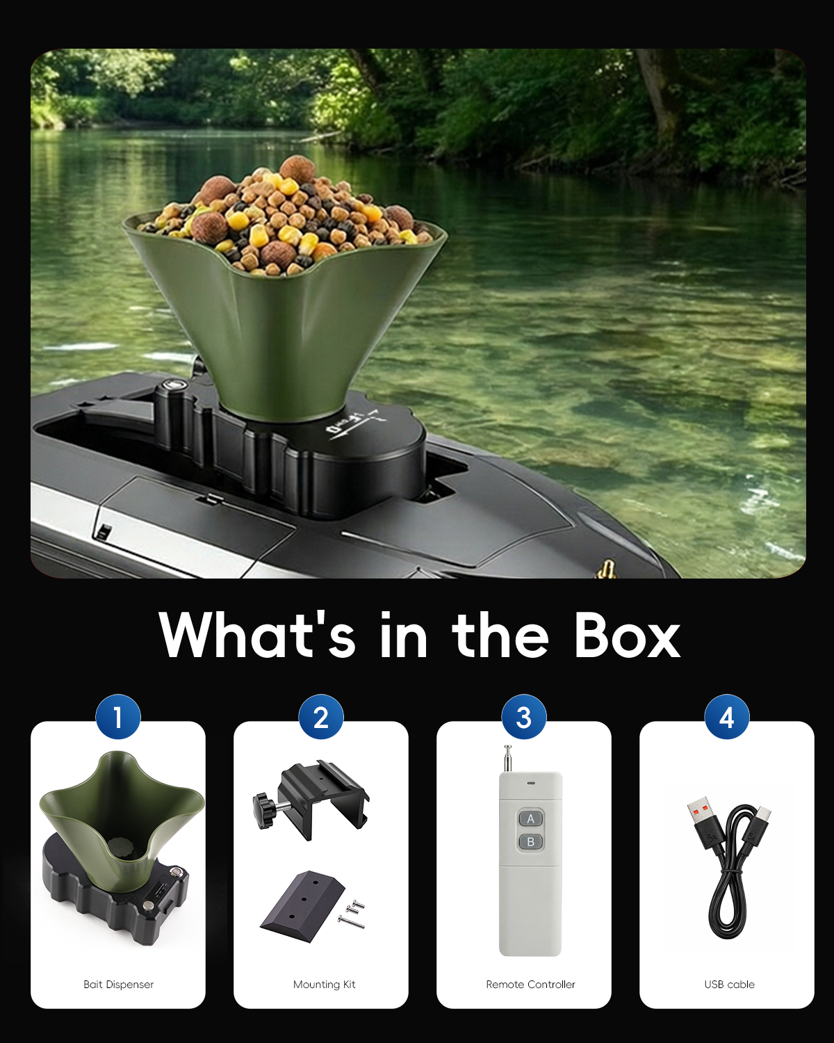 360° Rotating Bait Dispenser & – обзор и цена Fishing Boat Anchor Winch