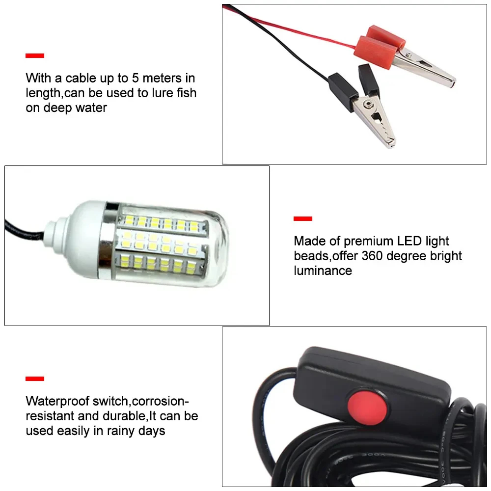 12V Underwater Lamp 15W 108 LE – обзор и цена Fishing Boat Depth Finder