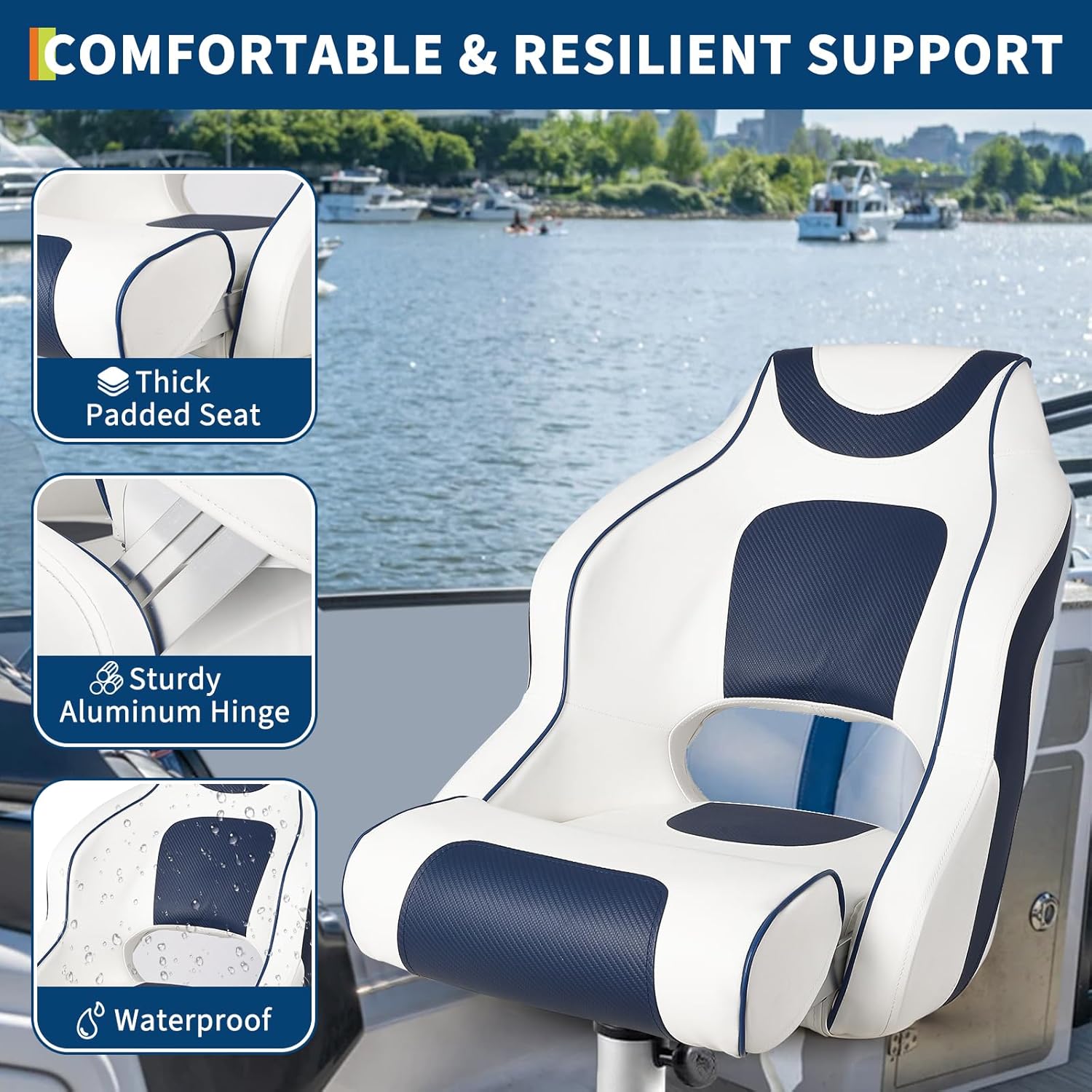 High Back Boat Seat with Flip- – обзор и цена Fishing Boat Seat