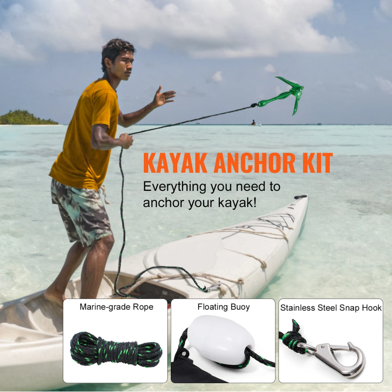 Kayak Anchor Kit 3.5 lb Paddle – обзор и цена Fishing Boat Anchor