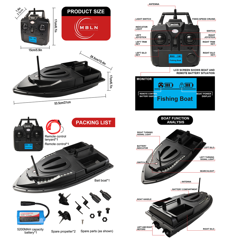 Brand,Fishing Bait Boat,Dual M – обзор и цена Fishing Boat Trolling Motor
