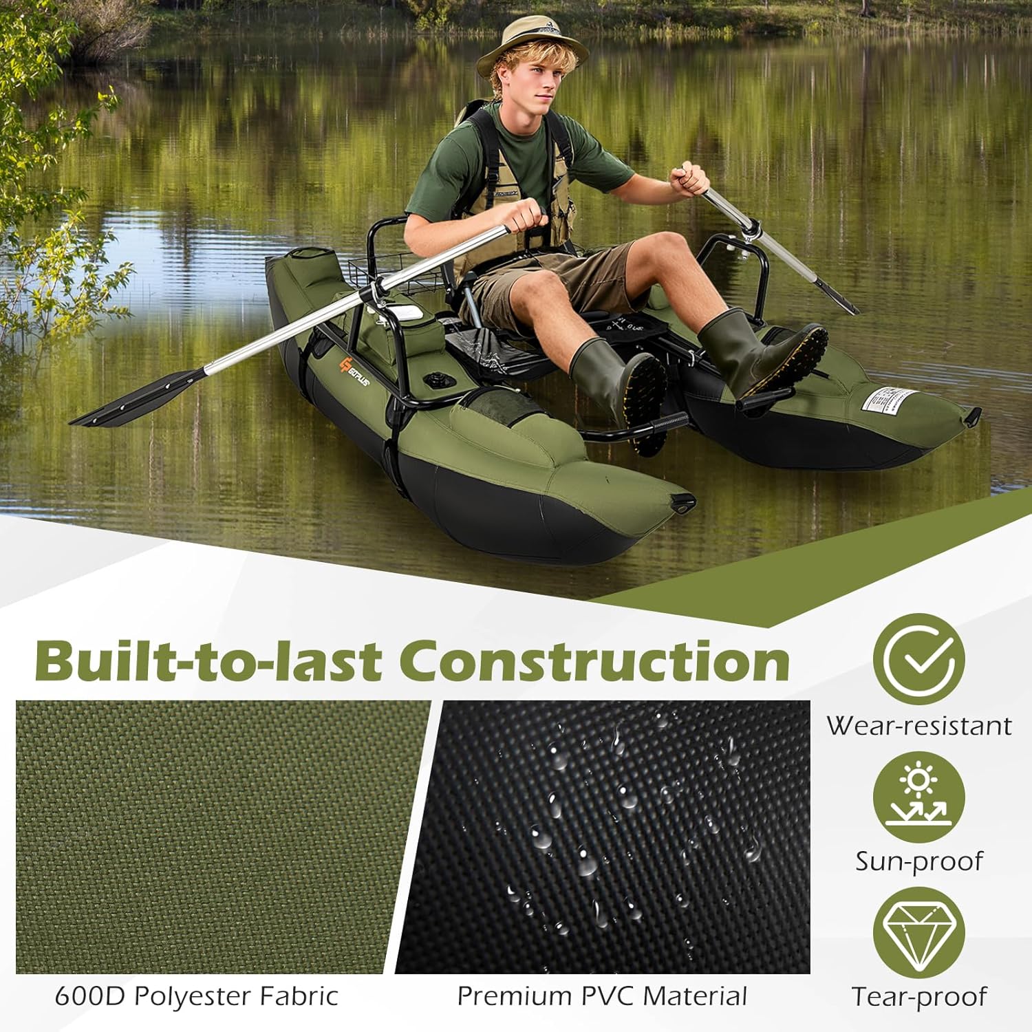 Adult Inflatable Belly Boat wi – обзор и цена Fishing Boat Seat