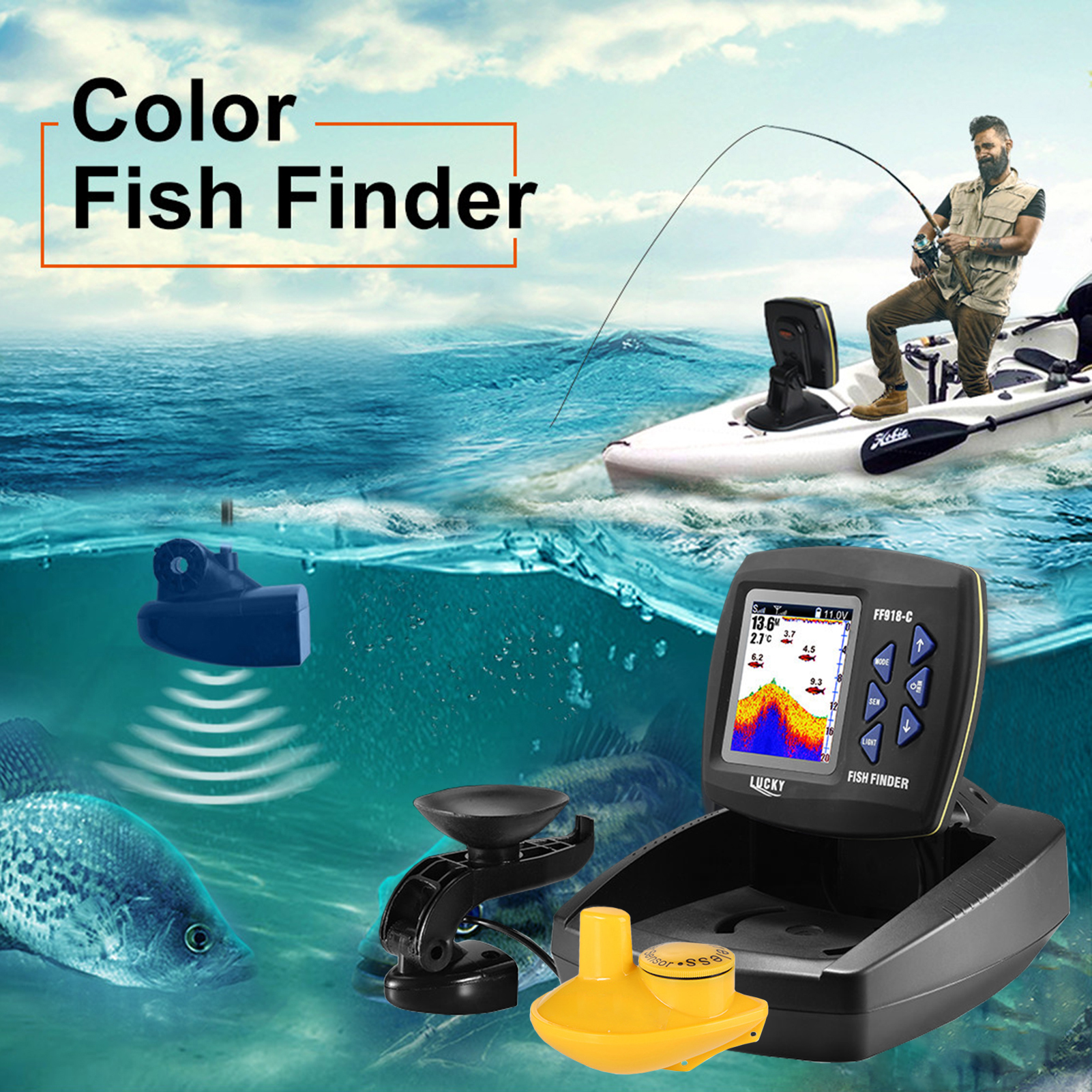Portable Fish Finder Wireless  – обзор и цена Fishing Boat Depth Finder