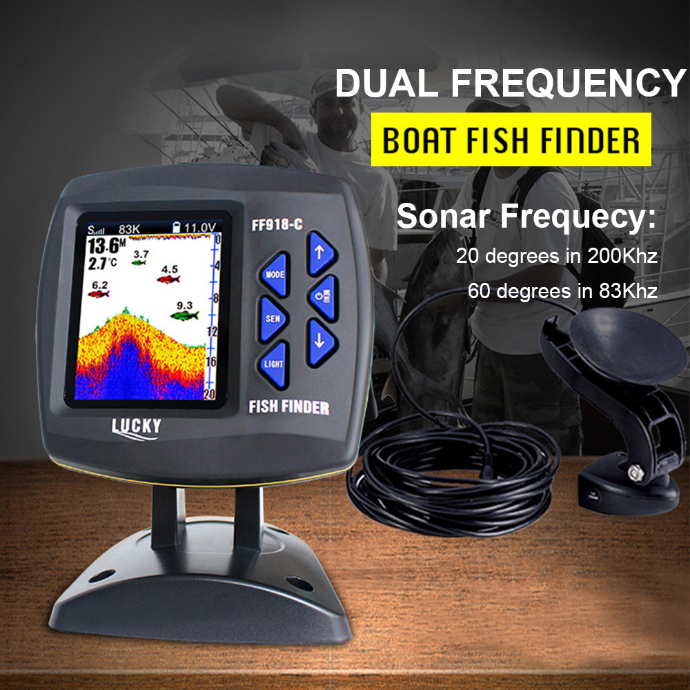 FF918-C100DS Color Screen Wire – обзор и цена Fishing Boat Depth Finder
