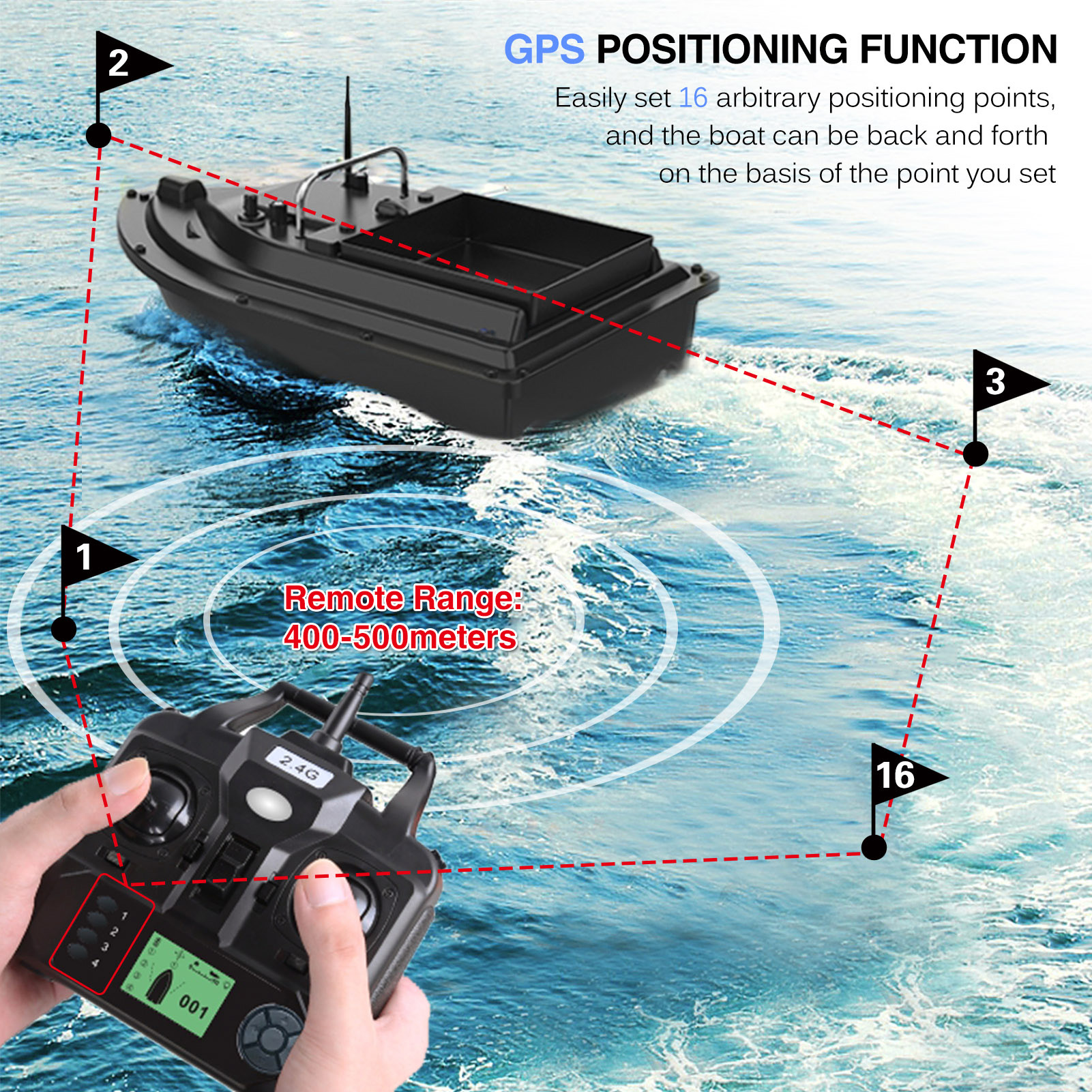 D16E GPS Fishing Bait Boat wit – обзор и цена Fishing Boat Gps